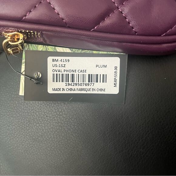 Badgley Mischka Purple Phone Crossbody Bag Vegan Leather with Gold Hardware NWT - Picture 5 of 6